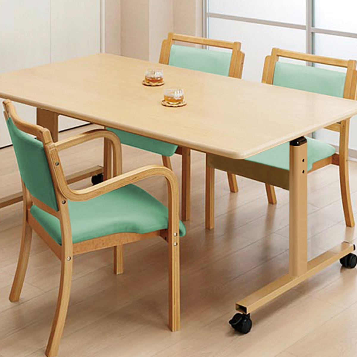 楽天市場】チェア 座面高42cm カルモ 木製 肘掛け スタッキング