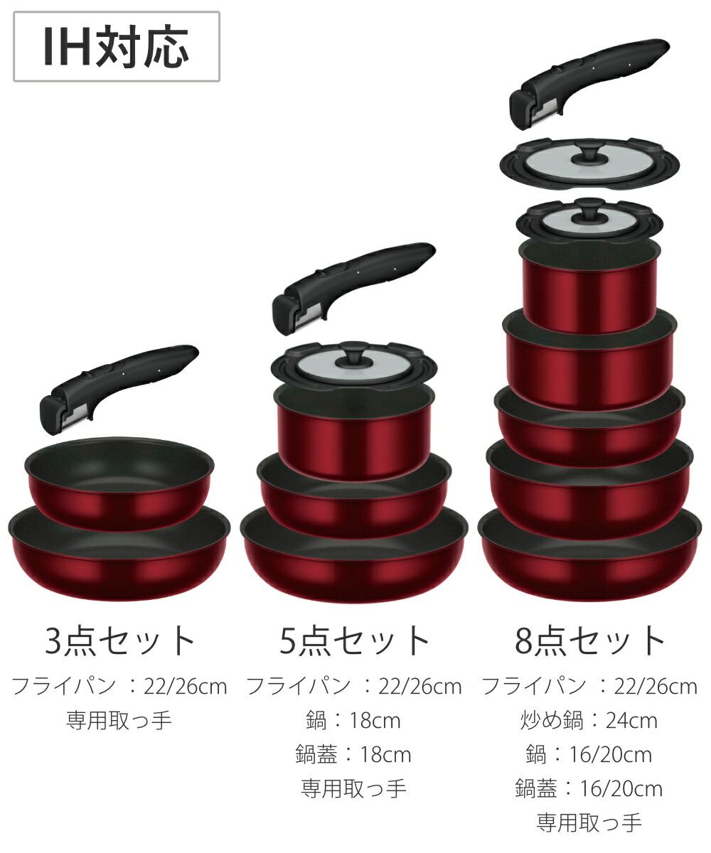 楽天市場】サーモス 取っ手のとれるフライパン 3点セット 5点セット 8