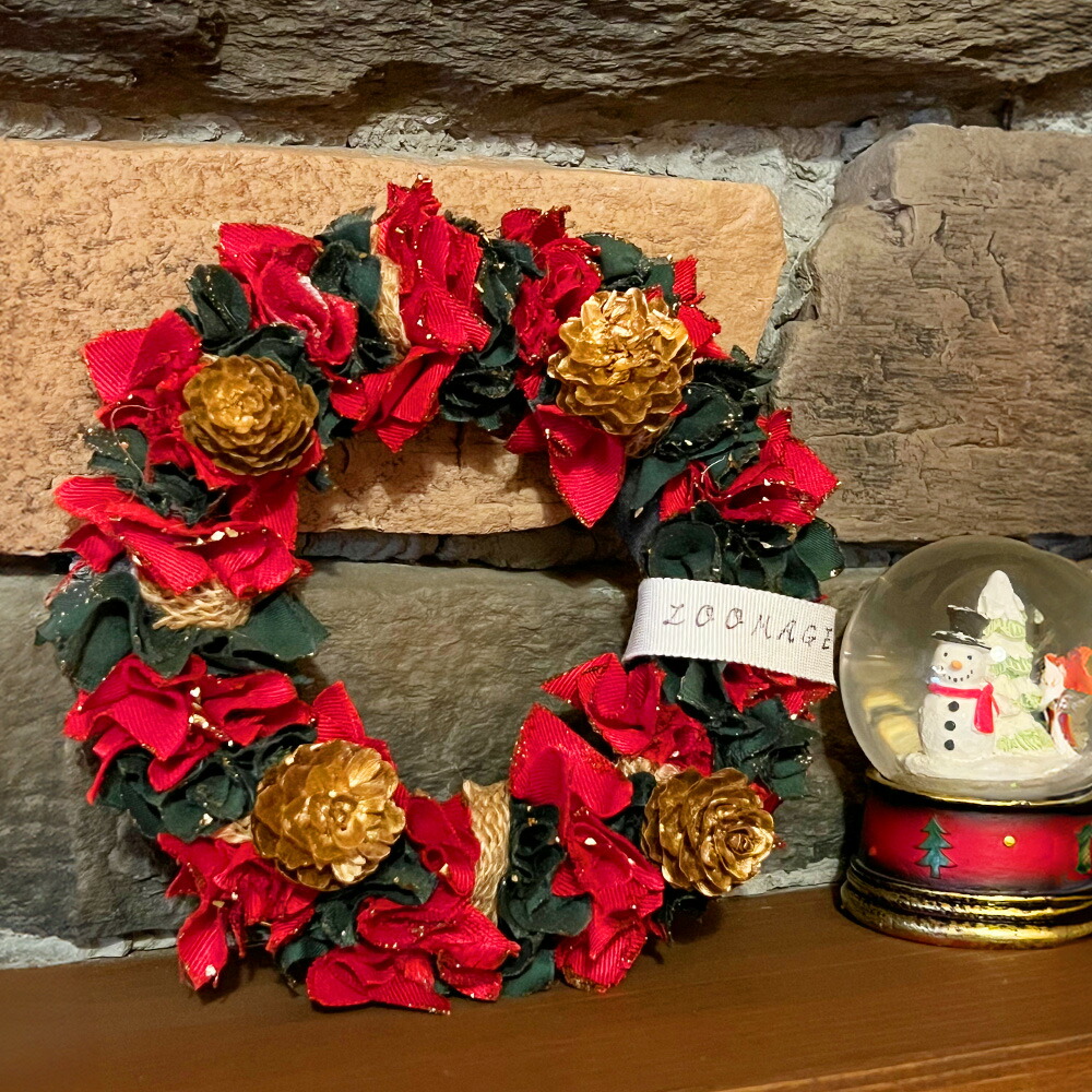 楽天市場】リース クリスマスリース 15cm×15cm 小さめ ミニ 玄関