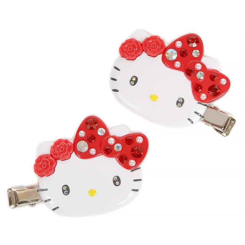 楽天市場】ハローキティ 前髪クリップ デラックス DX レッド 2個セット