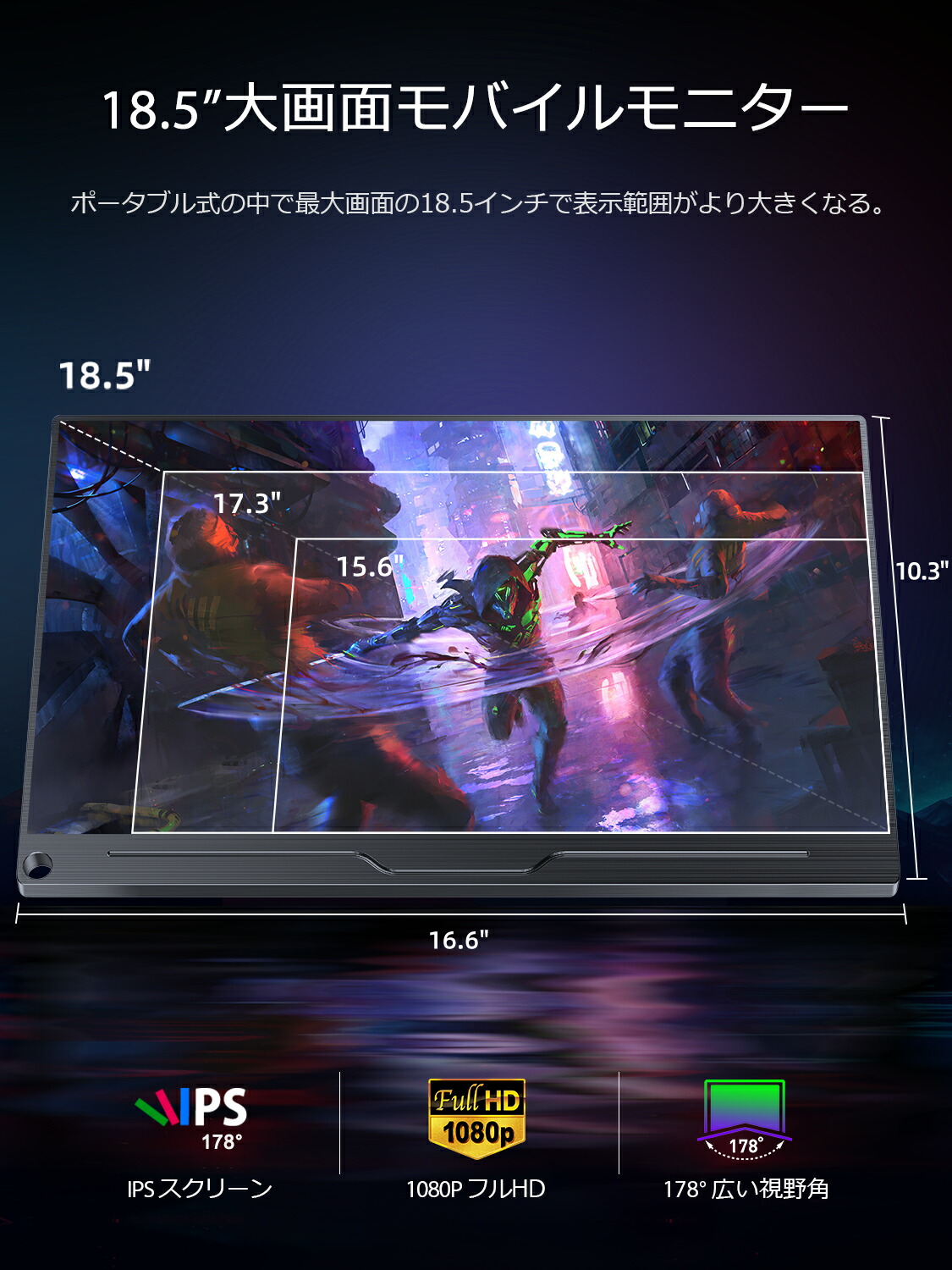 楽天市場】＼120Hz／ゲーミングモニター モバイルモニター 18.5インチ