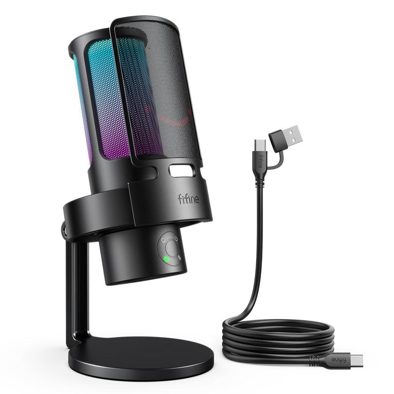 楽天市場】FIFINE USB コンデンサーマイク RGBライティング
