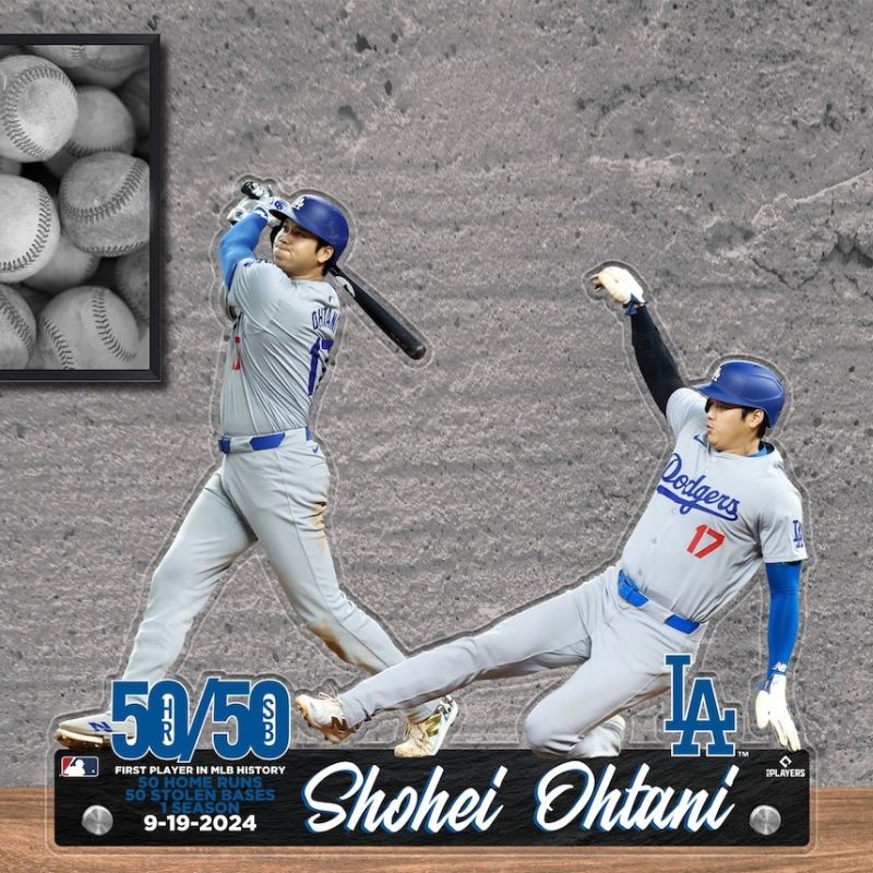 楽天市場】大谷翔平 アクリルプレート 50-50記念 スチール 限定版 約