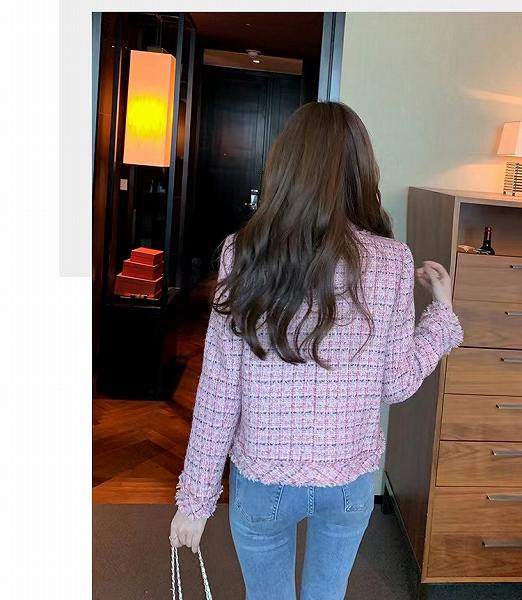 楽天市場】ノーカラージャケット ショートジャケット ピンク グリーン