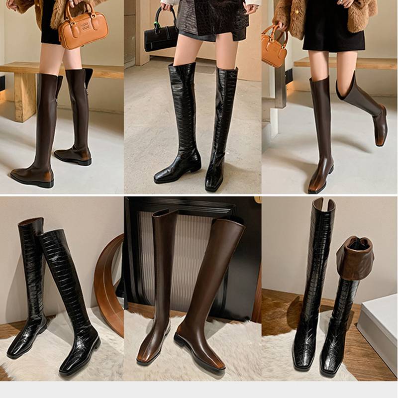 楽天市場】ロングブーツ レディース 本革 クロコ柄 ジョッキーブーツ