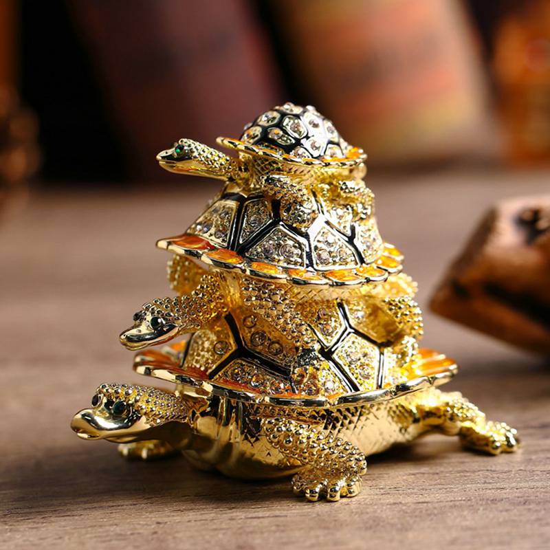 楽天市場】海亀 ジュエリーボックス クリスタル合金製動物