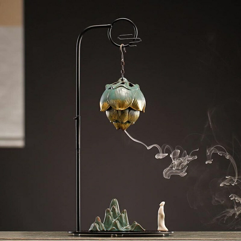 楽天市場】流川香 香炉 おしゃれ 蓮 F カエル 逆流香炉 倒流香 お香