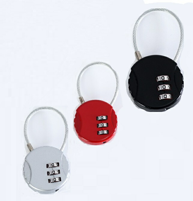 楽天市場】南京錠 3桁ダイヤル式 合金南京錠 ワイヤーロック 防犯