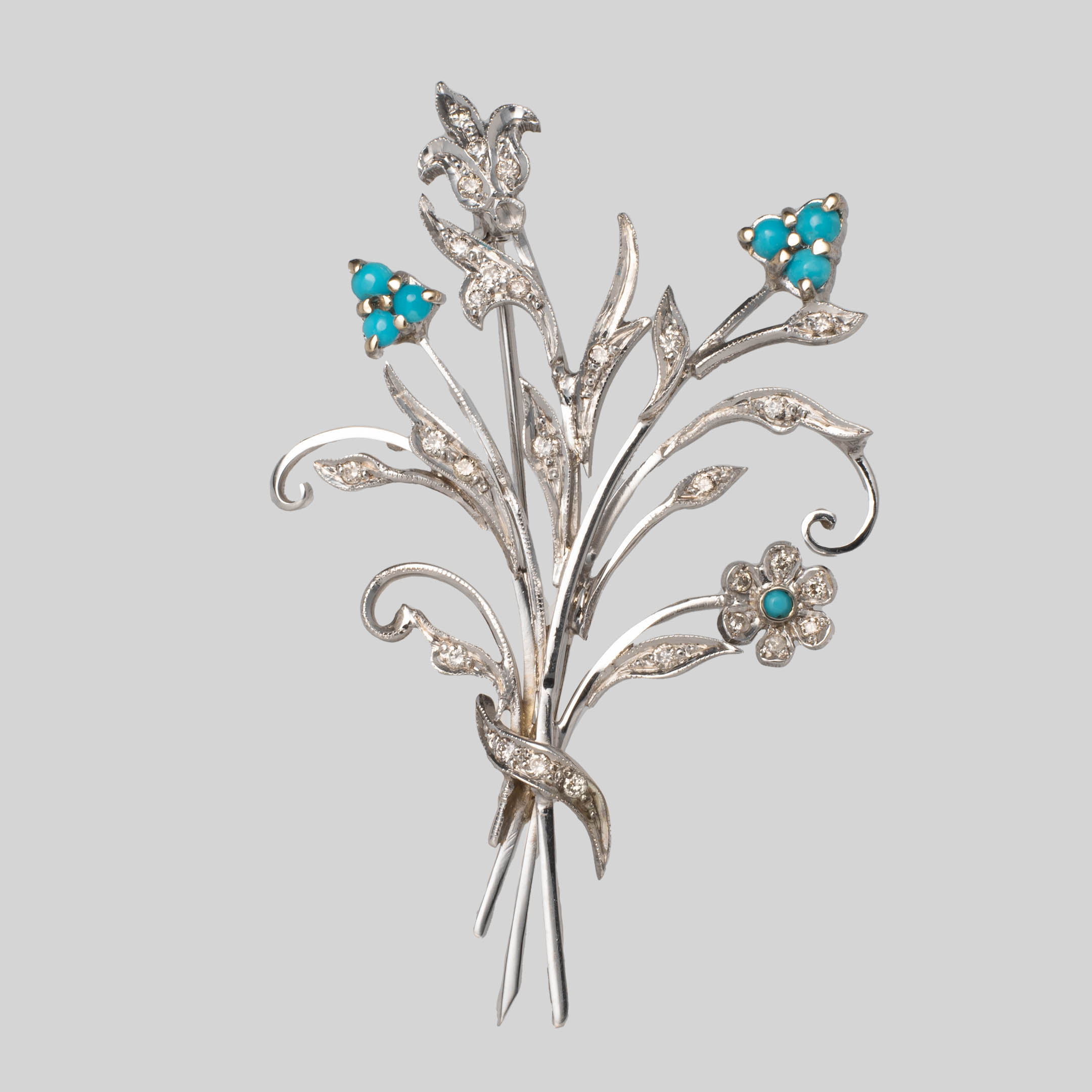 sv925 天然トルコ石（ターコイズ）ブローチ、ペンダント 【公式通販】