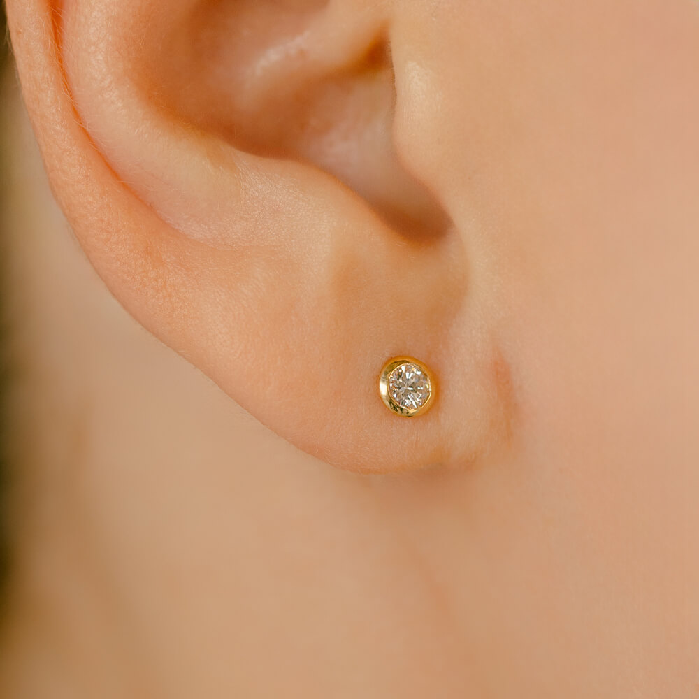 楽天市場】K18/PT ダイヤモンド ベゼル ボディピアス │ 16G/14G