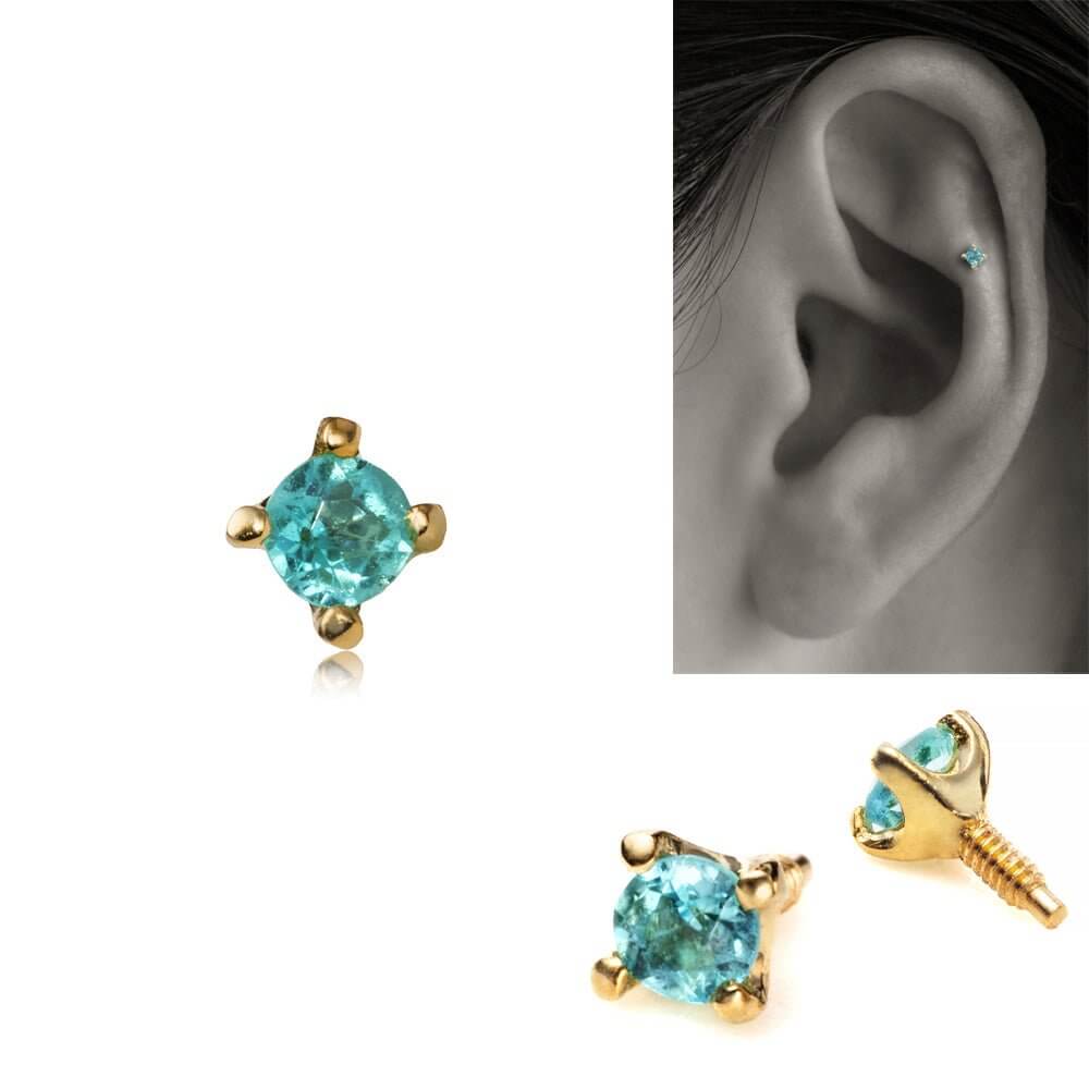 楽天市場】K18/PT パライバトルマリン ボディピアス │ 16G/14G