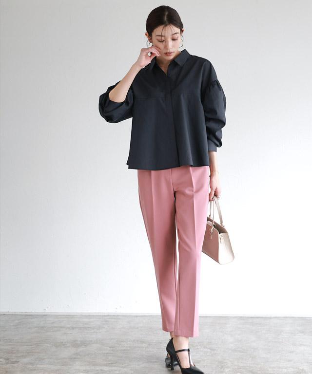 楽天市場】袖シャーリングシャツ ☆ シャツ ブラウス シャーリング 襟