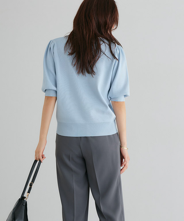 楽天市場】多機能バイカラーパフニットカーディガン ☆ サマーニット