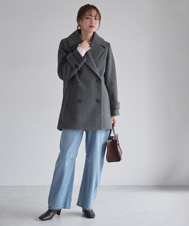 楽天市場】メルトンPコート ☆ Pコート ピーコート アウター ミドル丈