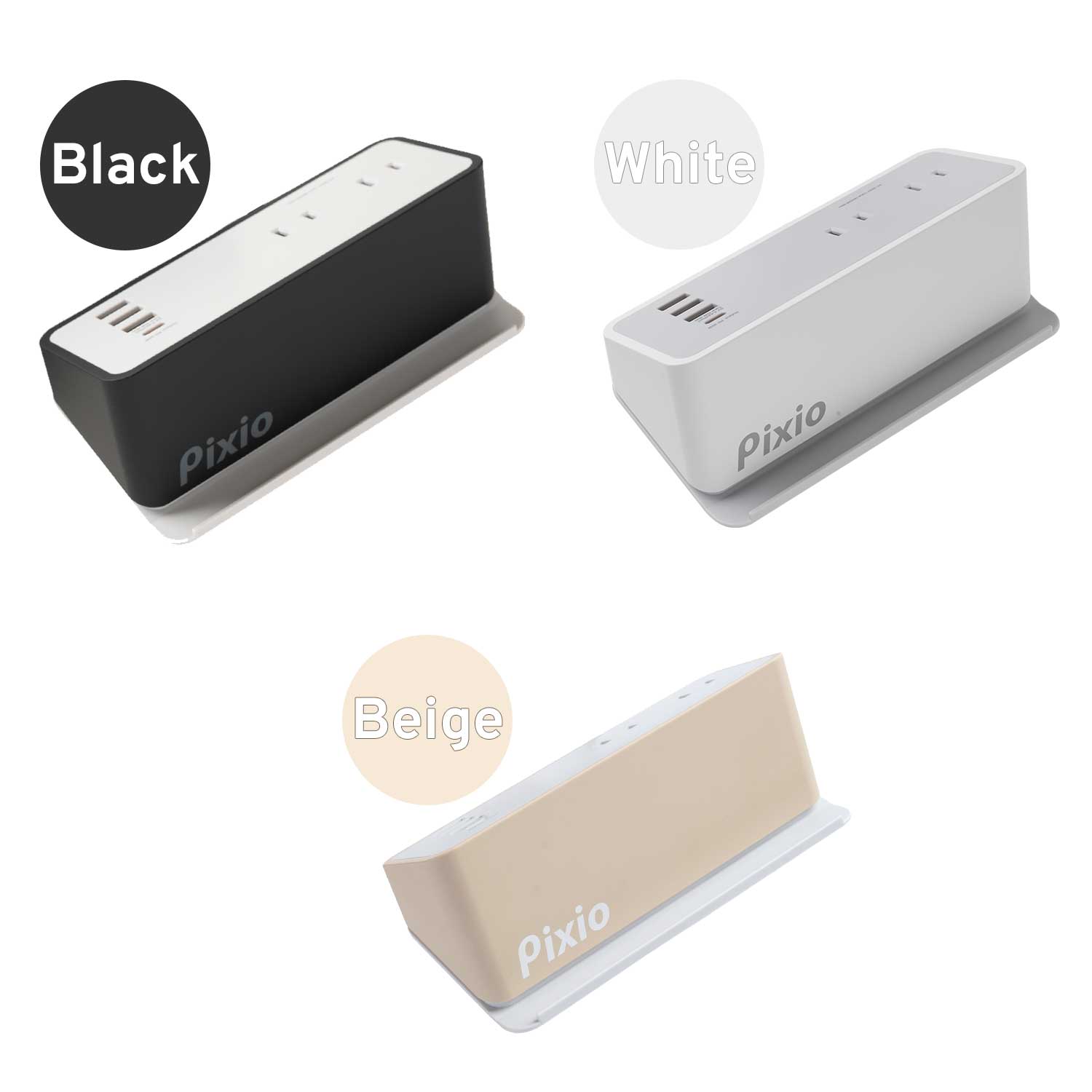 楽天市場】Pixio 電源タップ おしゃれ コンセント USB充電器 卓上 type