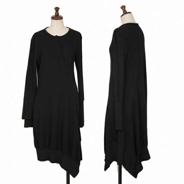 楽天市場】【中古】 ワイズY's ニット切替アシンメトリーワンピース 黒