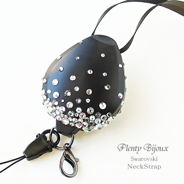 楽天市場】ネックストラップ リール おしゃれ スワロフスキーデコ