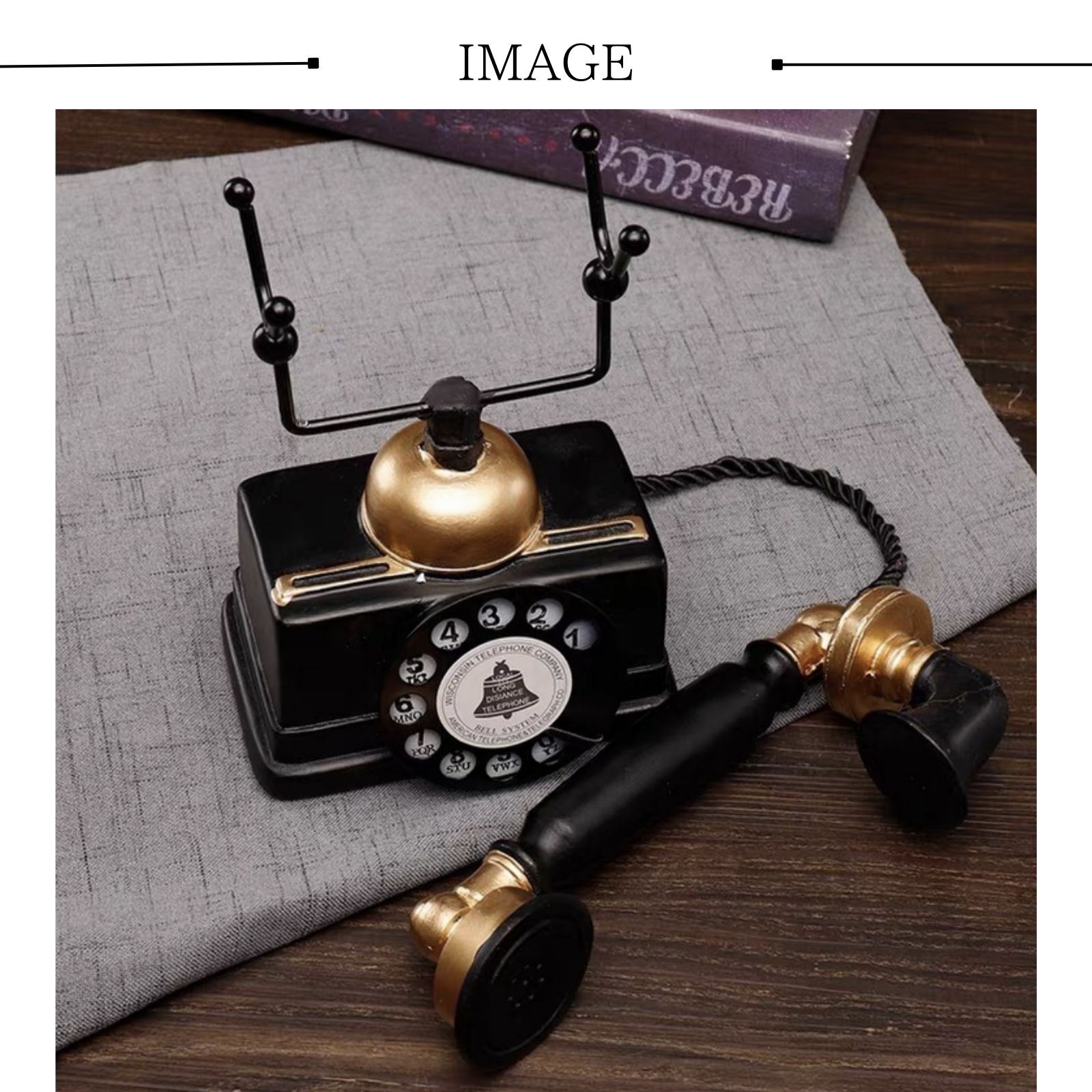 楽天市場】【送料無料】PLEAVIT 電話機 黒電話 インテリア 置物 装飾用