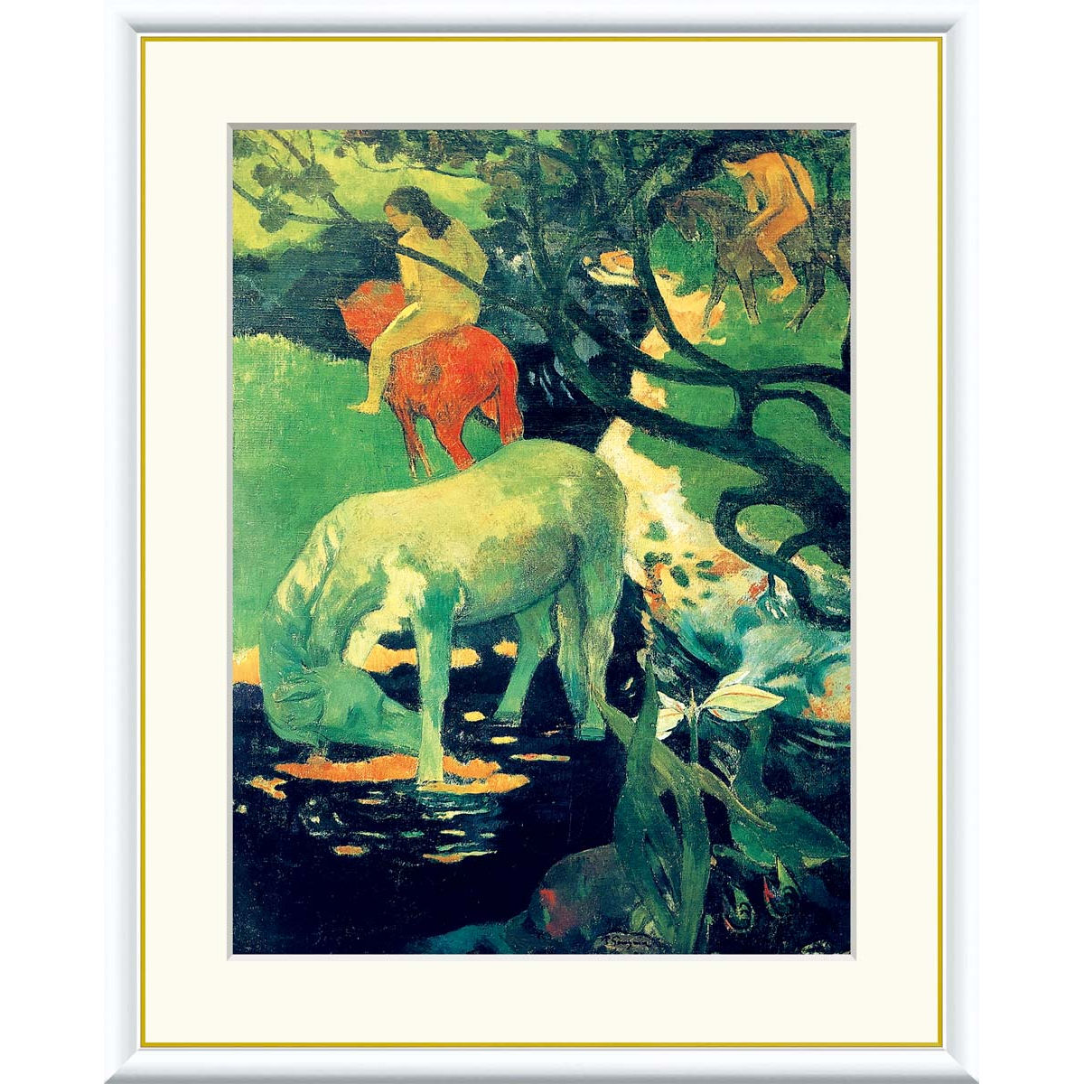 楽天市場】絵画 世界の名画 白い馬 ポール・ゴーギャン 額入り