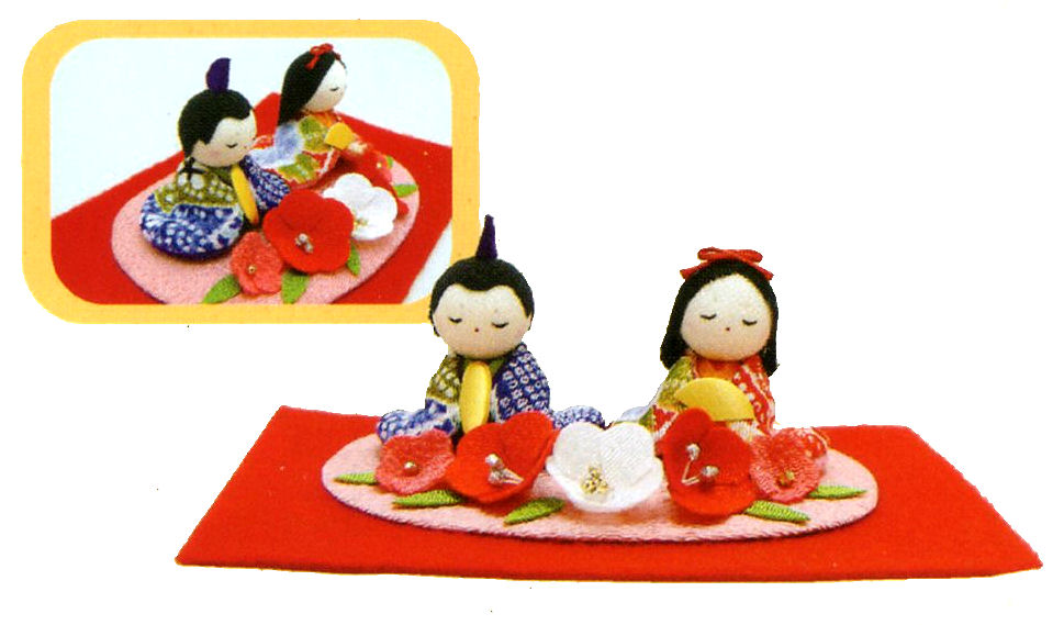 楽天市場】雛人形 友禅座り雛 花飾り 手作りちりめん細工 和雑貨