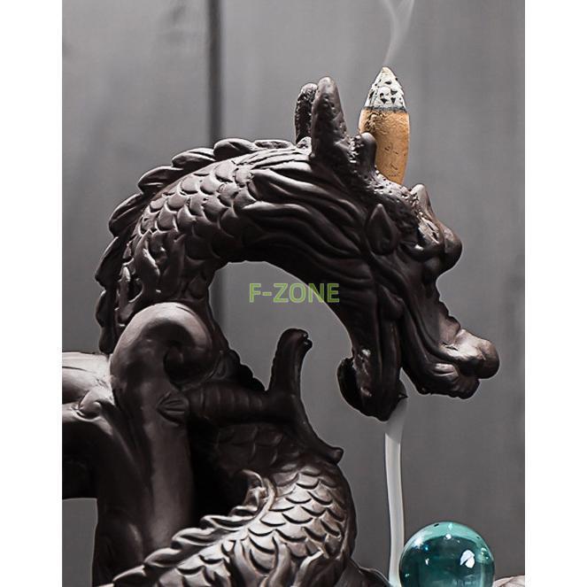 楽天市場】お香 お香立て 香炉 おしゃれ 倒流香 龍の置物 インテリア