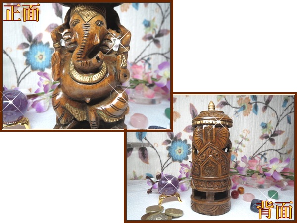 楽天市場】インドの神様カダムウッド製 傘付き黒ガネーシャ像5インチ