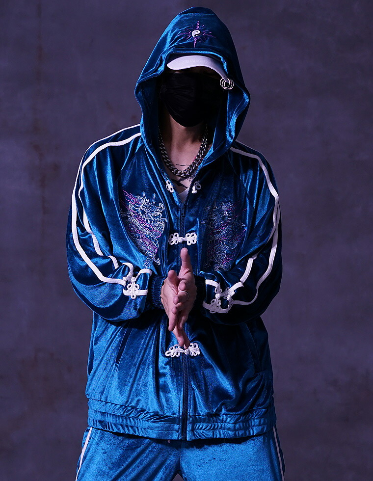 楽天市場】V系 セットアップ メンズ ベロア ベロアジャージ チャイナ服