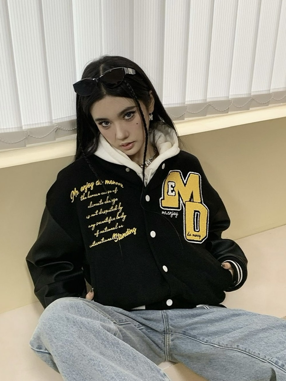 楽天市場】正規品【 MR. ENJOY DA MONEY MEDM BASIC BASEBALL JACKET