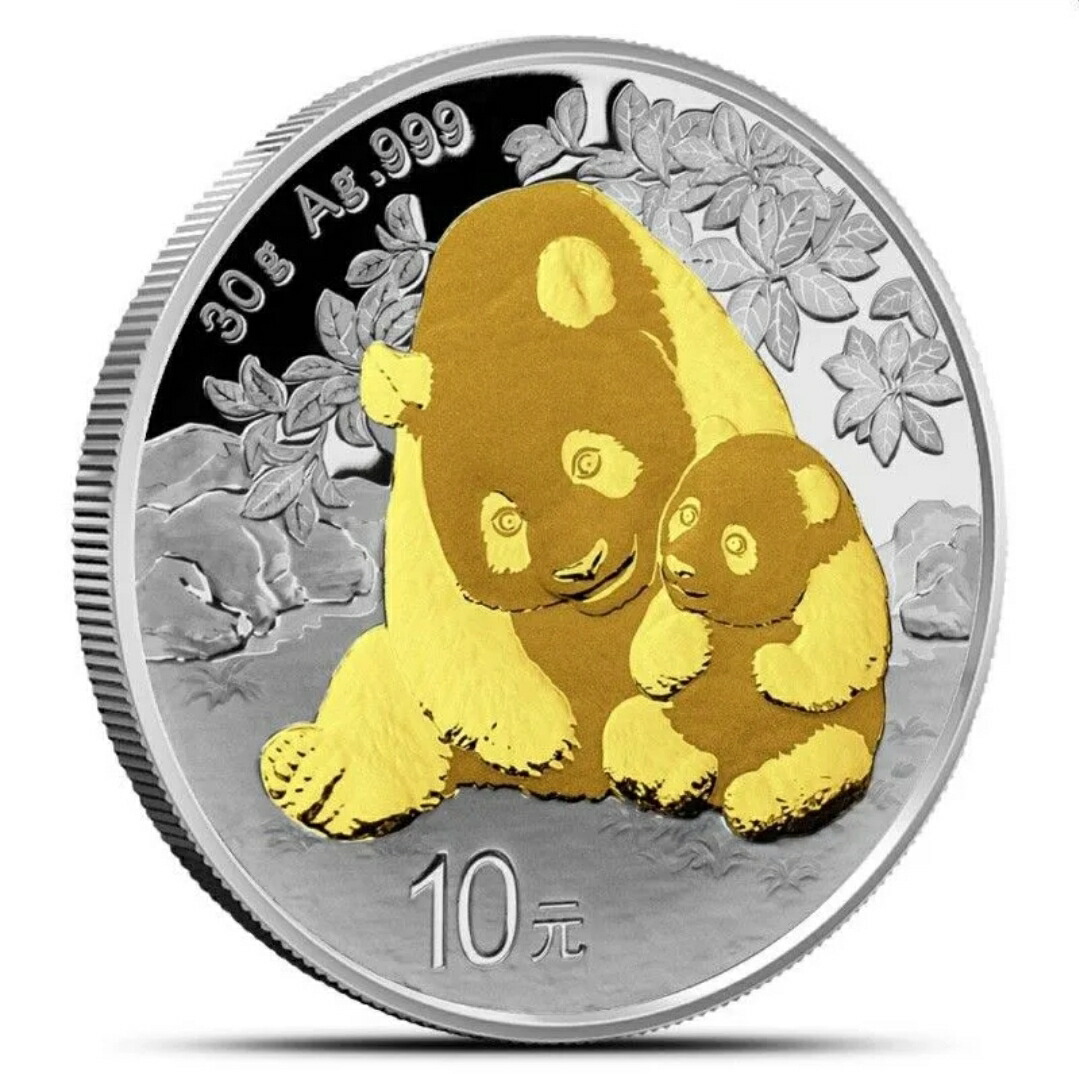 中国 パンダ 1oz 銀貨 1990年 58973