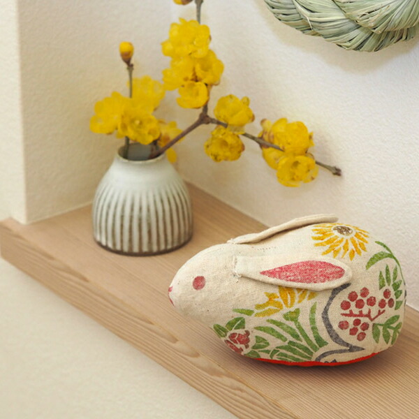 楽天市場】真工藝 木版手染めぬいぐるみ 干支シリーズ・親 卯 うさぎ