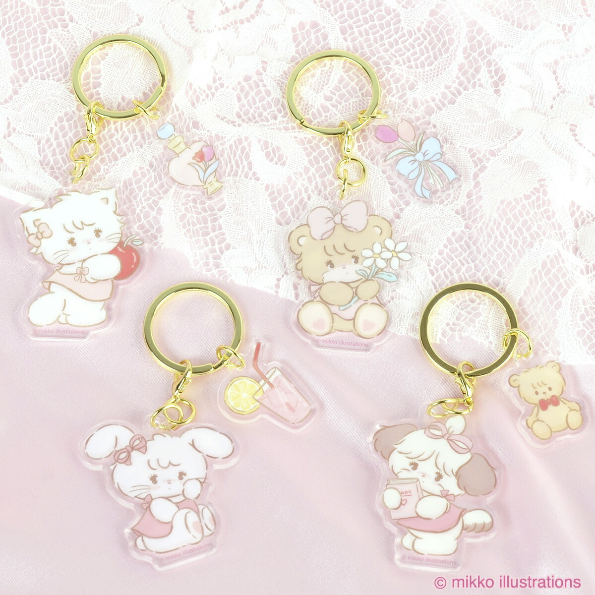 楽天市場】mikko illustrations アクリルキーホルダー スフレ : あ