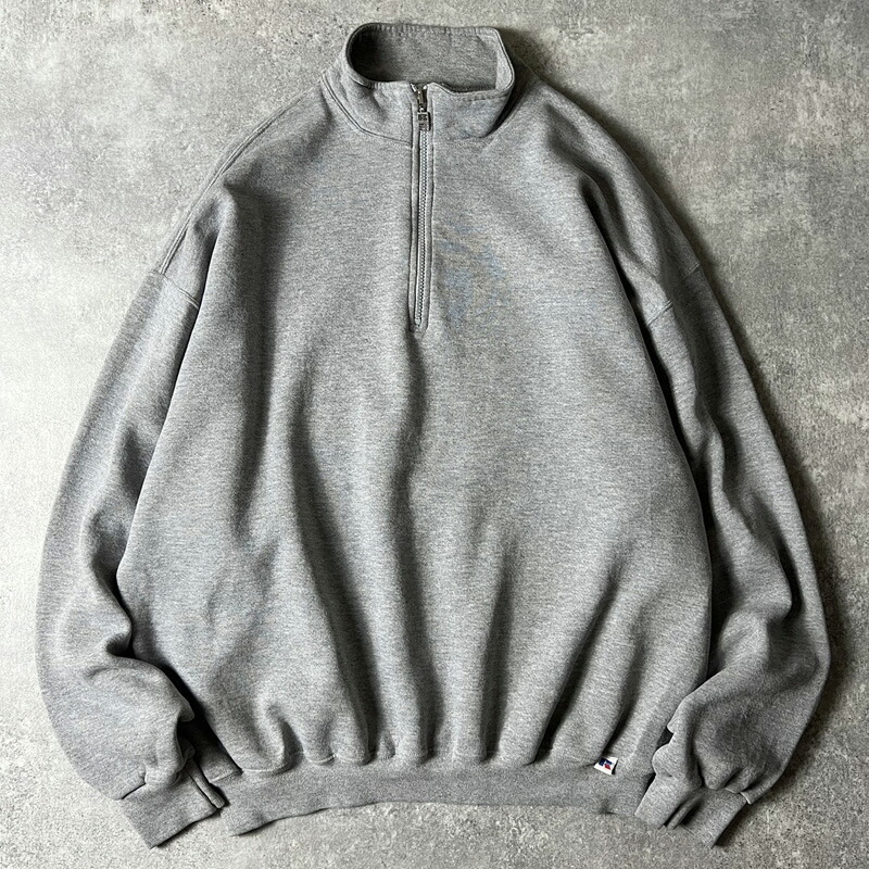 楽天市場】90s RUSSELL ハーフジップ プルオーバー スウェット