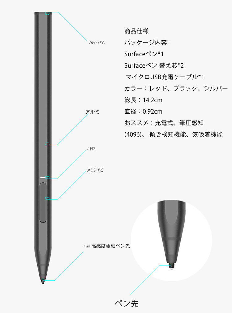 楽天市場】Surface Pro X用 タッチペン サーフェス対応 タッチペン