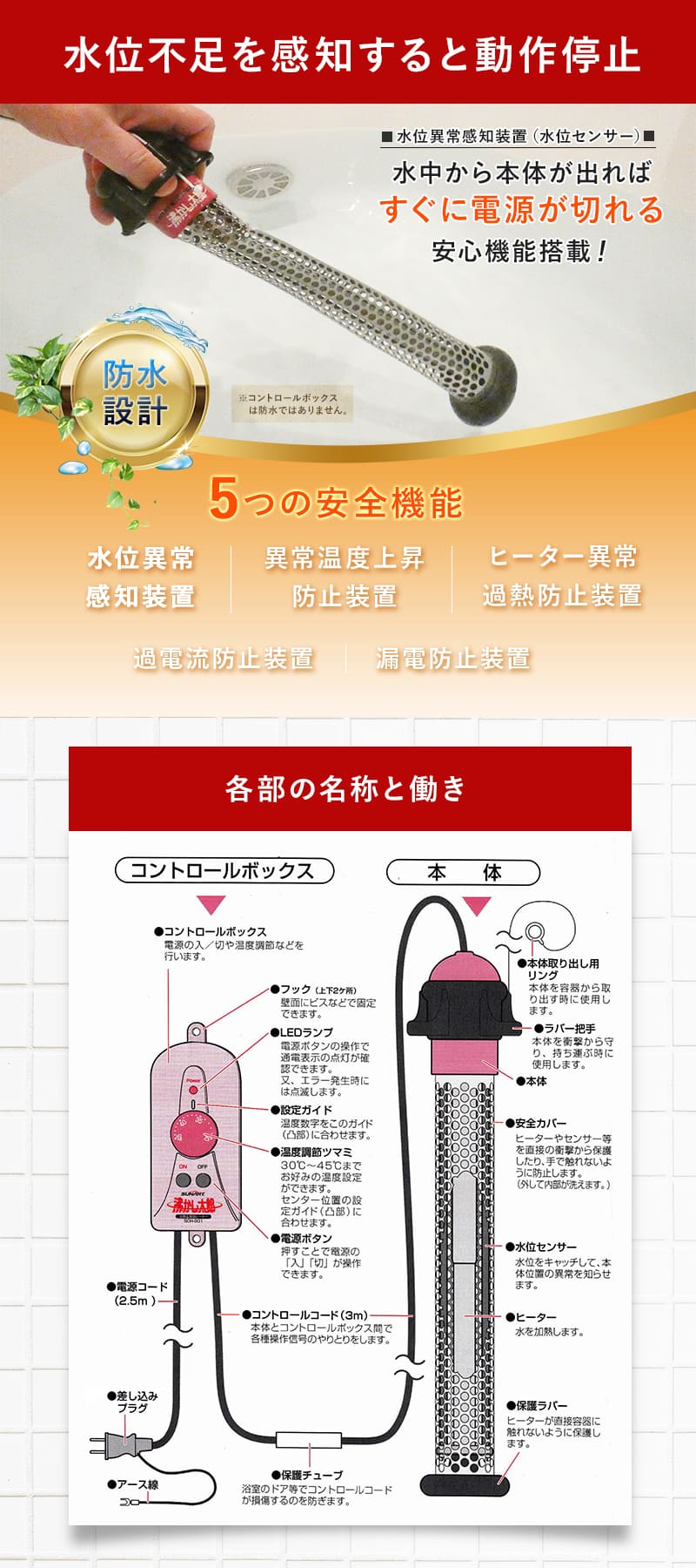 楽天市場】沸かし太郎 (在庫有り) クマガイ電工 電気 追い炊き SCH-901