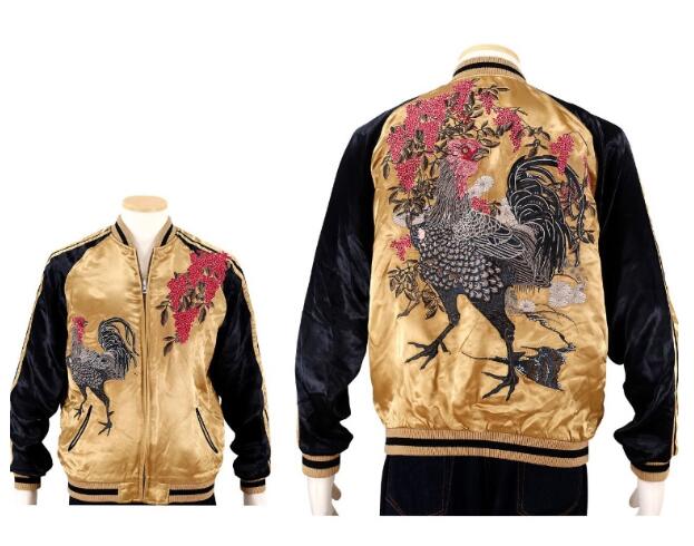 楽天市場】花旅楽団 SCRIPT 若冲の黒鶏刺繍スカジャン SSJ-031
