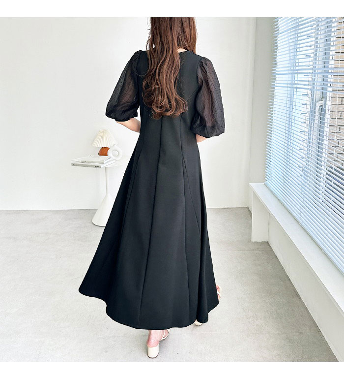 楽天市場】カットソーワンピース レディース 袖楊柳シアー美ライン