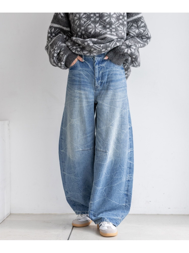 楽天市場】【SALE／50%OFF】ワッシャー加工/バレルレッグデニム