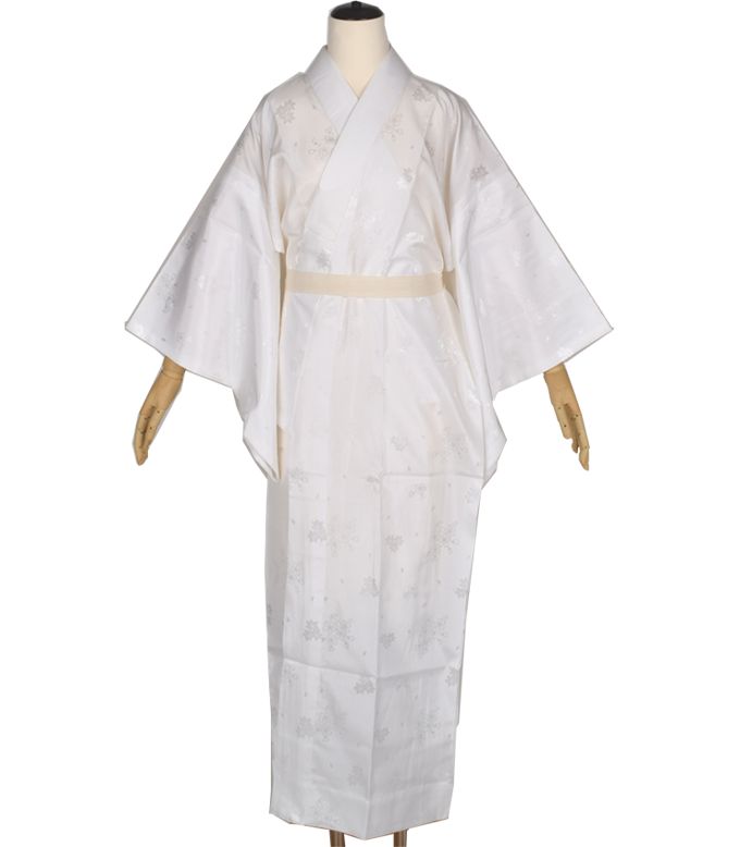 楽天市場】洗える 長襦袢 半衿付 綸子 白 和装 着物 浴衣 : 楽市きもの館