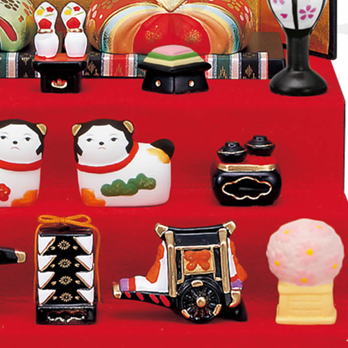 楽天市場】【錦彩 華飾り雛（三段飾り）】立て名札プレゼント