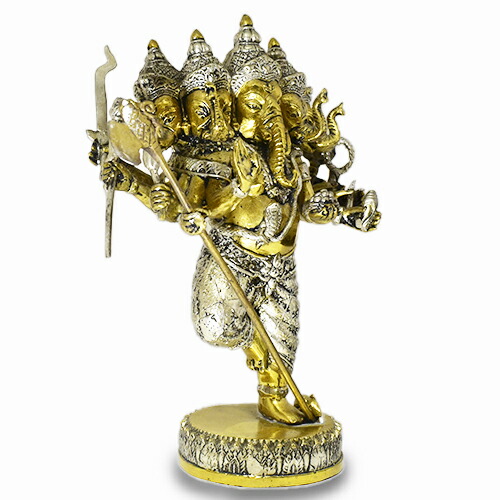 楽天市場】【一点物】インド神 5面 鬼神 ガネーシャ 金属 置物 高さ