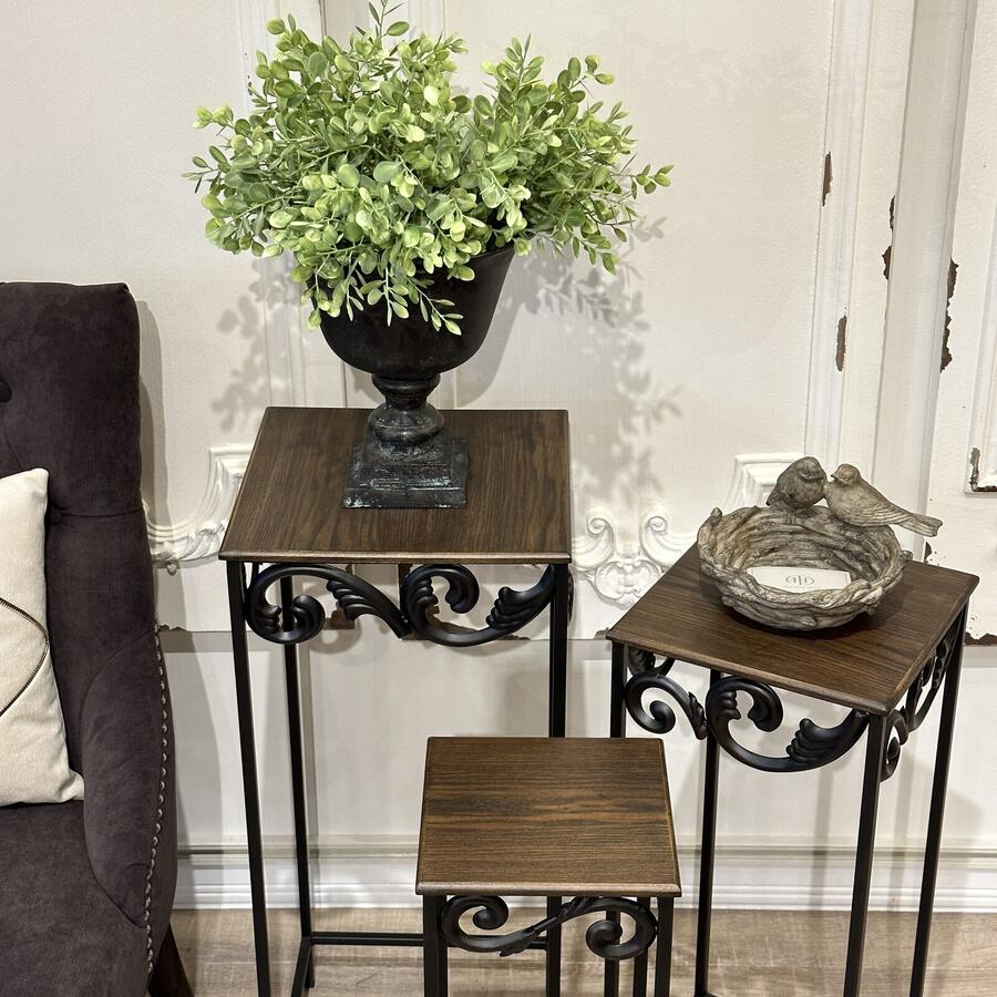 楽天市場】Wrought Iron アイアン サイドテーブル 3点セットインテリア