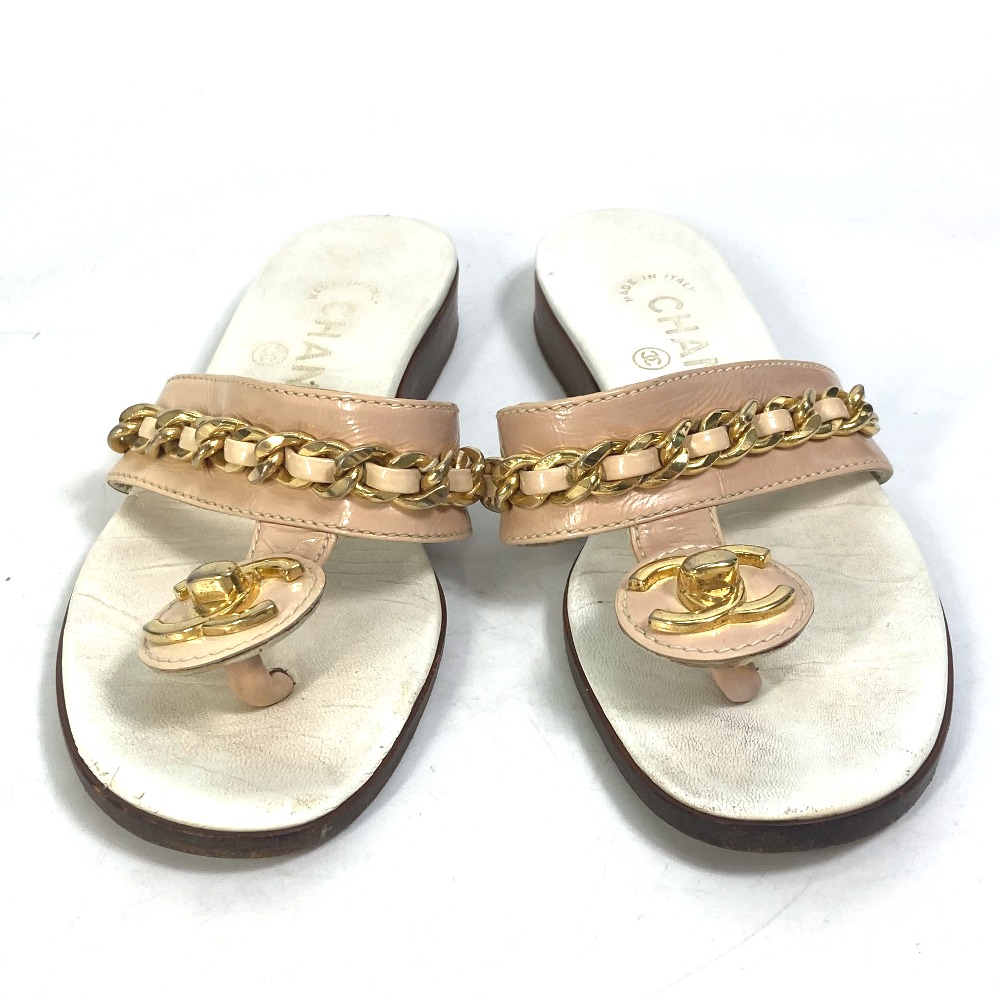 楽天市場】CHANEL シャネル 靴 フラット ペタンコ トング CC ココ