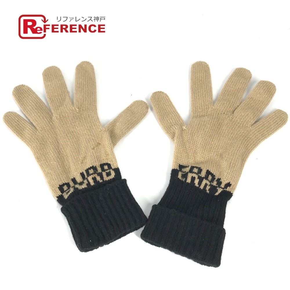 楽天市場】BURBERRY バーバリー バイカラー ロゴ グローブ 手袋 ウール