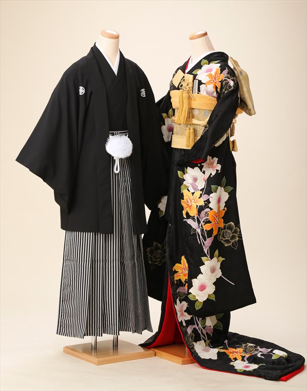 楽天市場】【レンタル】引き振袖レンタル〔花嫁衣装〕黒地に華燭の慶び