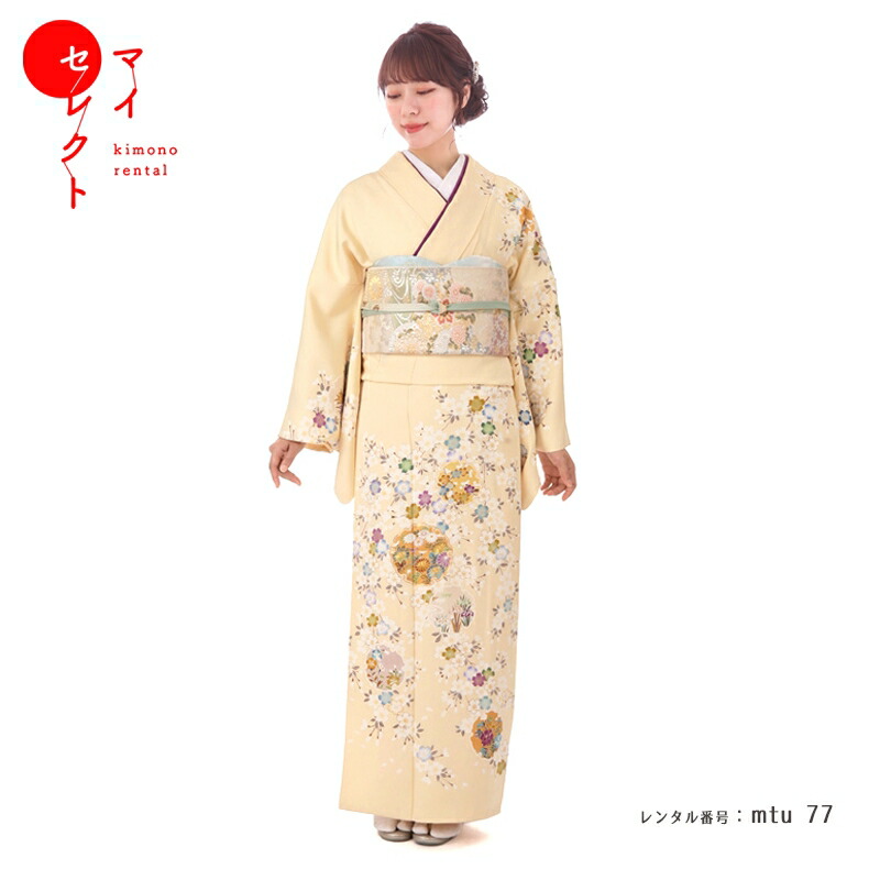 楽天市場】【レンタル】 訪問着 レンタル 個性的 正絹 mtu_77 雪輪に