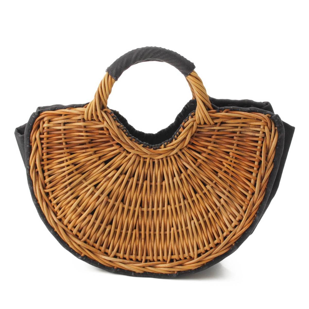 エバゴス 清涼 美品WAHAHA 紅籐 籠 カゴ 切替 トートバッグ エバゴス