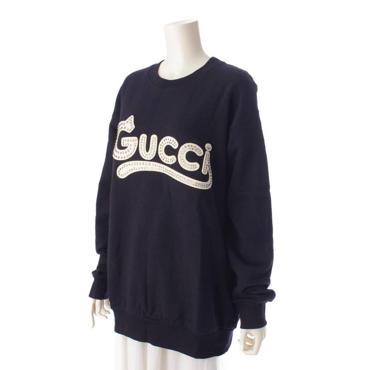 楽天市場】【グッチ】Gucci 猫ロゴ ラインストーン 長袖 コットン