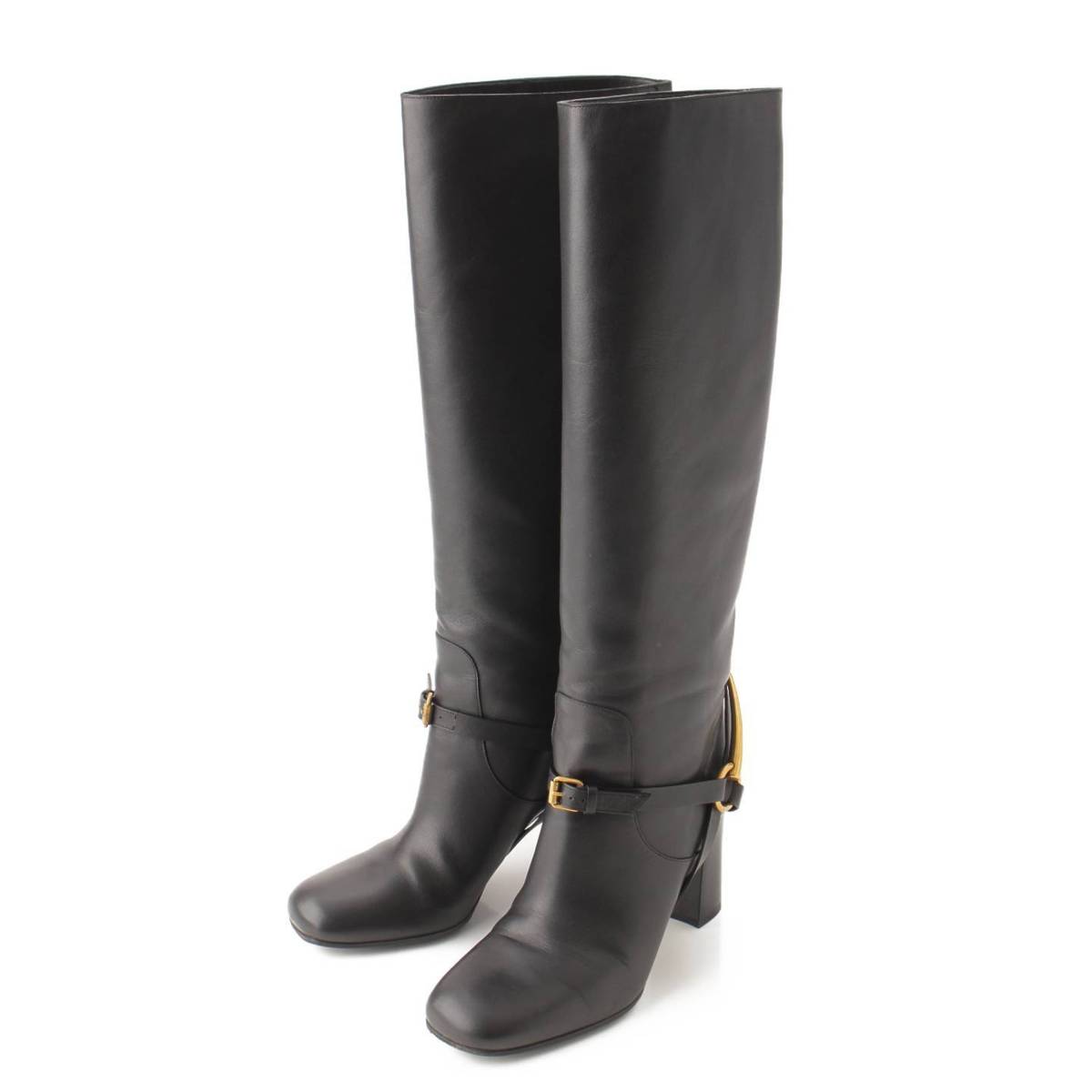 楽天市場】【グッチ】Gucci ホースビット レザー ロングブーツ 358215