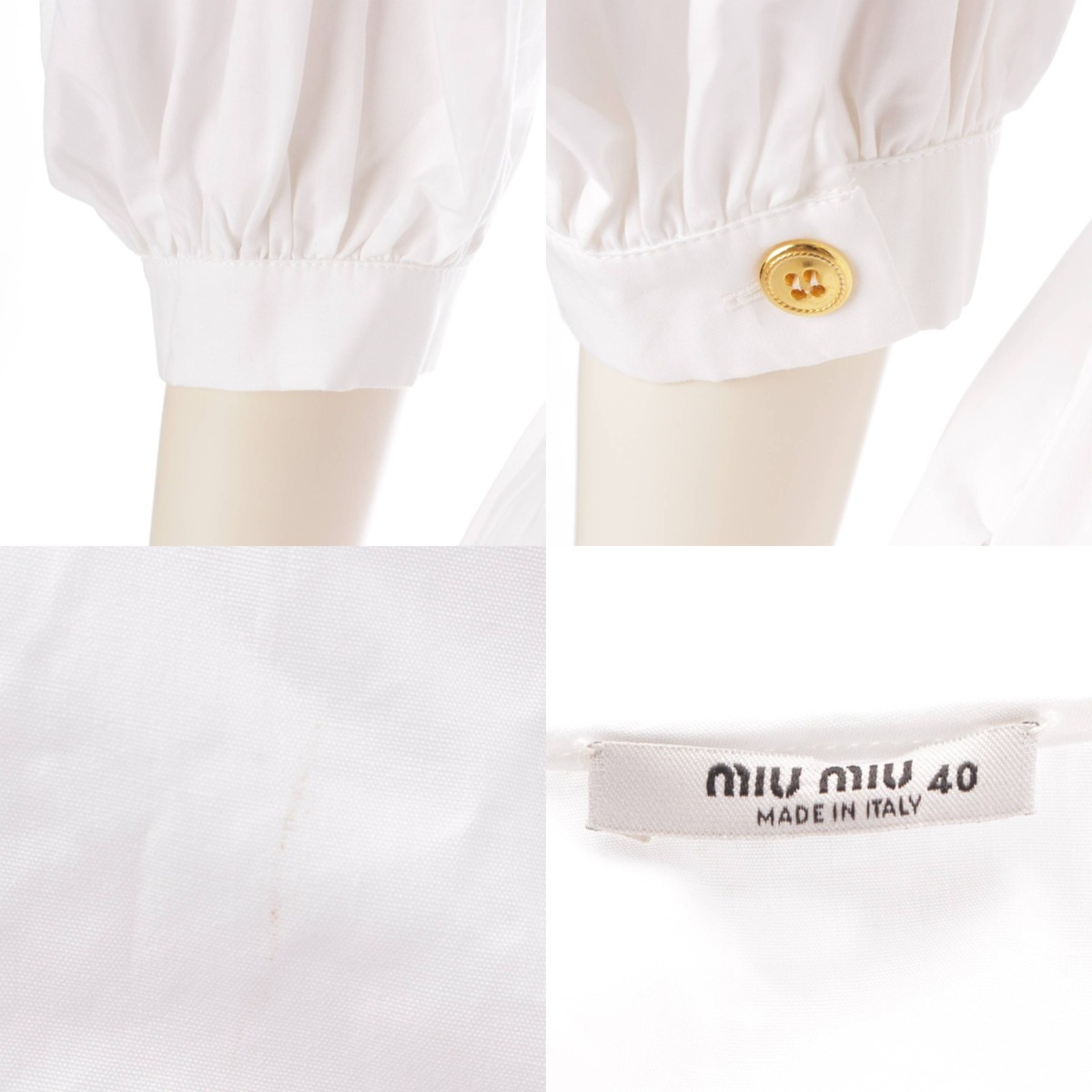 楽天市場】【ミュウミュウ】Miu Miu 21年 ホワイトポプリン デザイン襟