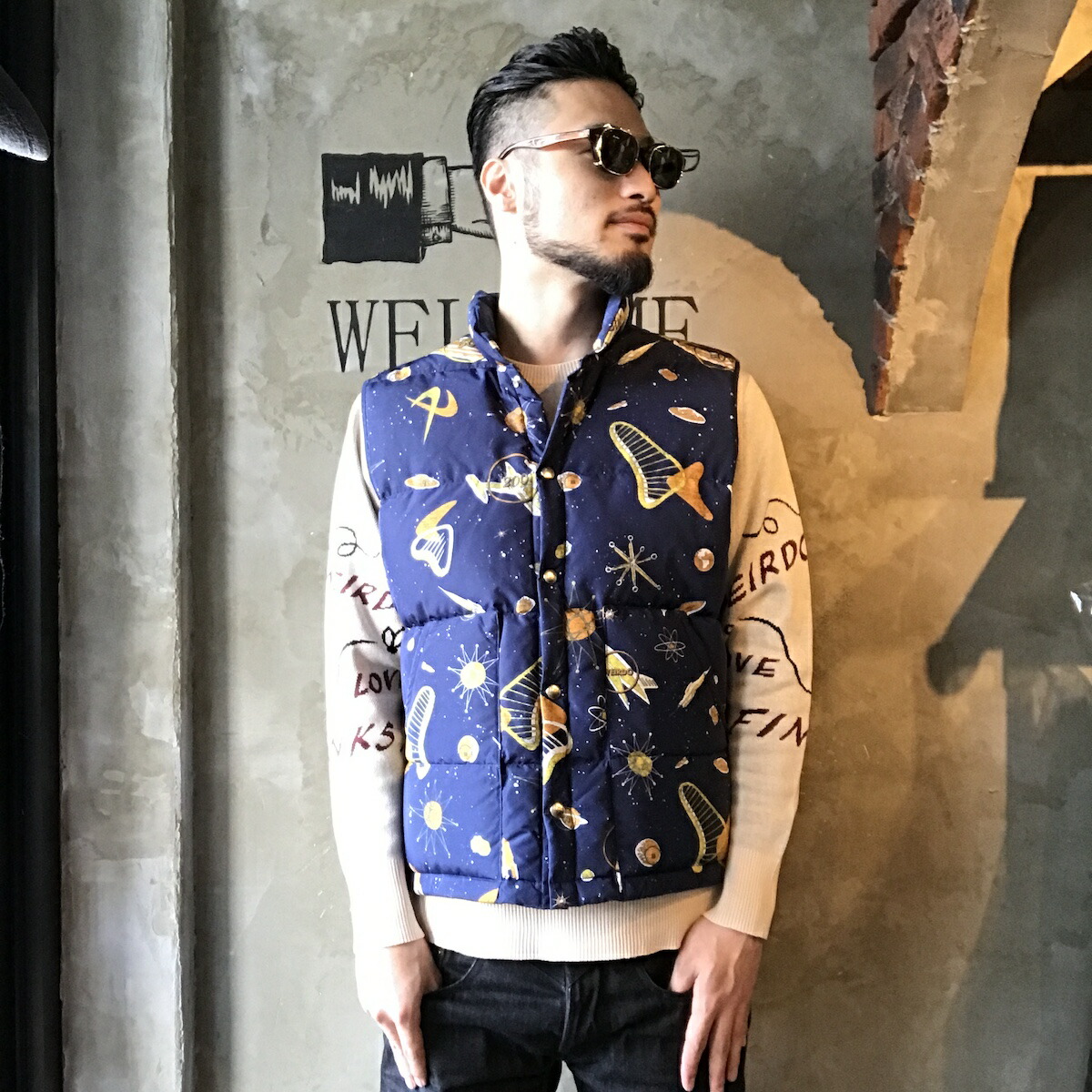 楽天市場】2XLサイズ WEIRDO SPACE TARGET - DOWN VEST (NAVY